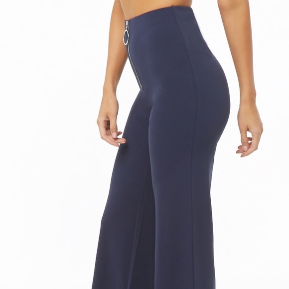 NWT💙 Forever21 High-Rise Pull Ring Pants - Picture 2 of 13